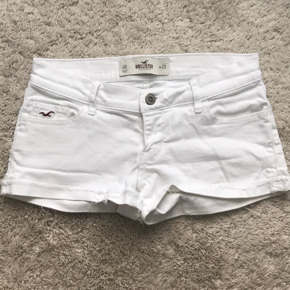 Hollister White Jean Shorts Low Rise